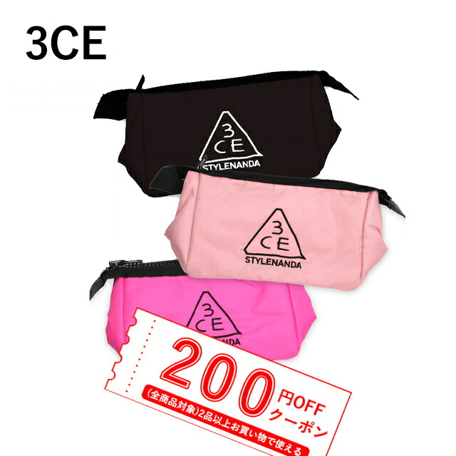 【楽天市場】【発送日の翌日届く】韓国コスメ ポーチ 3CE POUCH_SMALL 3CEポーチ 化粧ポーチ ペンケース 小物入れ ブラック ...