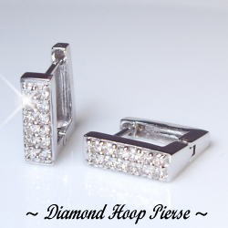 K18YG/PG/WG pt900【0.3ct】ダイヤモンド パヴェフープピアス スクエアーパヴェ[SIクラス] 透明感溢れるダイヤモンドエタニティ エタニティ ダイヤモンド 中折れ 記念日【送料無料】｜Ｌｕｇｅ　Ｊｅｗｅｌｒｙ