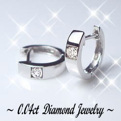 K18YG/PG/WG pt900【0.04ct】一粒 ダイヤモンドフープピアス『Le Meilleurdia 1stone』［SIクラス］透明感溢れるダイヤモンド中折れ プチピアス 可愛い ゴールド フープ 誕生日 記念日 【送料無料】｜Ｌｕｇｅ　Ｊｅｗｅｌｒｙ