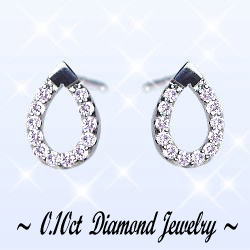 K18YG/PG/WG【0.10ct】ダイヤモンド ペアシェイプモチーフ [SIクラス] 透明感溢れるダイヤモンド 『オープンティアドロップ』ピアス 可愛い 誕生日 成人式 プレゼント 記念日 母の日 ギフト ジュエリー 【送料無料】