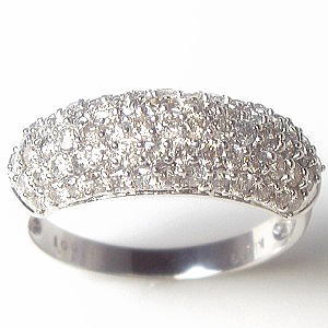 【完全無色透明Fカラー】K18YG/PG/WG【1.0ct】ダイヤモンド パヴェリング 指輪 [SIクラス F～Dカラー 無色透明 GOOD～VERYGOOD] ハートアンドキューピット 69石 1カラット ダイヤモンド パヴェ 結婚 誕生日 記念日 【送料無料】 95,700円