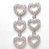 K18YG/PG/WG【0.32ct/0.40ct/0.60ct】ダイヤモンドハートピアス スウィングピアス スリーストーン ダイヤモンドピアス トリロジー [I1～SI-2] 透明感溢れるライトカラーダイヤモンド ハート 記念日 結婚 18金 18K ゴールド 【送料無料】