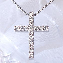 【大特価】K18YG/PG/WG【0.13ct】ダイヤモンドクロス ペンダントネックレス [I1～SI-2] 透明感溢れるダイヤモンド ゴールド クロス十字架 プレゼント 誕生日 記念日 【送料無料】