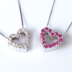 K18YG/PG/WG【0.16ct】ハートダイヤモンドペンダントネックレス 天然ダイヤモンド ブリリアントカットスタールビー『リバーシブル』 18金 18K ゴールド 【送料無料】