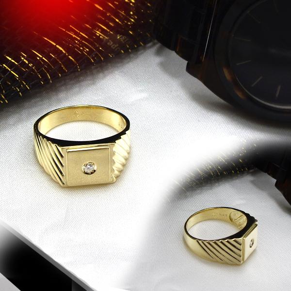 K18ゴールド【0.05ct】ダイヤモンド メンズリング【Mens】 [SIクラス F～Dカラー 無色透明 GOOD～VERYGOOD] ハートアンドキューピット メンズリング メンズジュエリー ペアジュエリー 男性用 【送料無料】