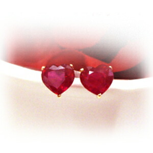 楽天市場】18金 計0.2ct ルビー ハート シェイプ ピアス ゴールド