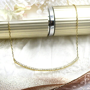 【完全無色透明Fカラー】K18YG/PG/WG【0.2ct】ラインダイヤモンドペンダント『Line』 ［SIクラス F～Dカラー 無色透明 GOOD～VERYGOOD］ハートアンドキューピット ダイヤモンド ライン ネックレス ペンダント グラデーション プレゼント 贈り物 記念日 【送料無料】