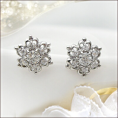 豪華 K18YG/PG/WG【0.32ct】雪の結晶 ダイヤモンドピアス フラワーダイヤモンドピアス ［SIクラス F～Dカラー 無色透明 GOOD～VERYGOOD］ハートアンドキューピット エメラルド ルビー サファイヤ 誕生日 記念日 母の日 ギフト アンティーク 【送料無料】