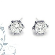 【グレードup不可】pt900 K18YG/PG【0.1ct】一粒ダイヤモンドピアス『三角爪』 [SIクラス F～Dカラー 無色透明 GOOD～VERYGOOD] ハートアンドキューピット シンプル スキンジュエリー 記念日 誕生日 母の日 贈り物 ギフト ペアジュエリー 【送料無料】