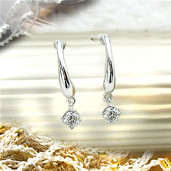 【グレードup不可】K18YG/PG/WG【0.12ct】一粒ダイヤモンド スウィングピアス 揺れるダイヤモンド ［SI-2] 透明感溢れるダイヤモンド プレゼント ギフト レディース 女性用 スキンジュエリー 記念日 クリスマス 【送料無料】