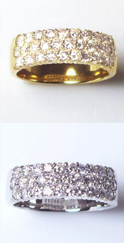 【完全無色透明Fカラー・高級仕様K18YＧ(11号約)5.63ｇ】豪華☆K18YG/PG/WG【1.03ct】ダイヤモンドパヴェリング 指輪 [SI～VSクラス F～Dカラー 無色透明 GOOD～VERYGOOD] ハートアンドキューピット 1カラットパヴェ 母の日 ギフト 記念日 ゴールド 【送料無料】