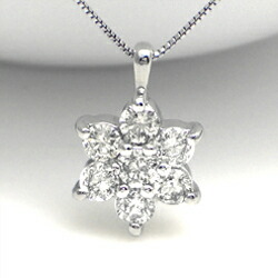 K18YG/PG/WG【0.1ct】フラワー ダイヤモンド ペンダント ネックレス【I1-SI-2】透明感溢れるダイヤモンド星 スターダイヤモンドネックレス セブンスター 誕生日 記念日 10周年 ジュエリー 可愛い 母の日 ギフト【送料無料】|Luge Jewelry