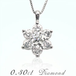 K18YG/PG/WG【0.3ct】ダイヤモンドフラワーペンダント ネックレス『Fleur SevenStar [SIクラス] 透明感溢れるダイヤモンド 誕生日 プレゼント 花 記念日 10周年 母の日 ギフト ジュエリー 【送料無料】