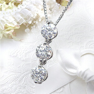 Pt900ペンダントップ トリロジー ダイヤモンド Trilogy（トリロジー） ネックレス ペンダント ダイヤモンド 1.001