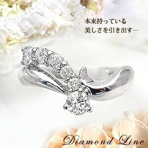 pt900 pt950【0.50ct】ダイヤモンド ラインリング『Line』 [SIクラス F～Dカラー 無色透明 GOOD～VERYGOOD] ハートアンドキューピット -こだわる女性に選ばれる1品- ルビー エメラルド サファイヤ ライン 誕生日 記念日 結婚 10周年 【送料無料】