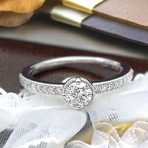 Ptダイヤモンド2.08ctリング鑑別書付 ダイヤモンド ハーフ