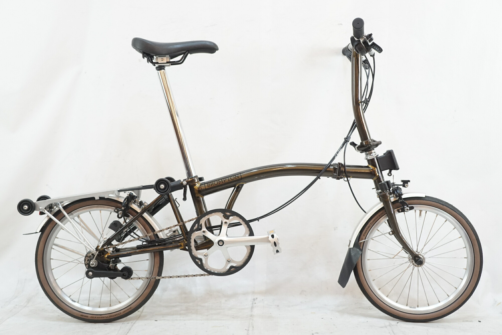 【中古】  BROMPTON 「ブロンプトン」  C-LINE EXPLORE LOW WITH RACK 2021年模範例 16in 折り畳み銀輪 / バイチャリ浦和軍事基地