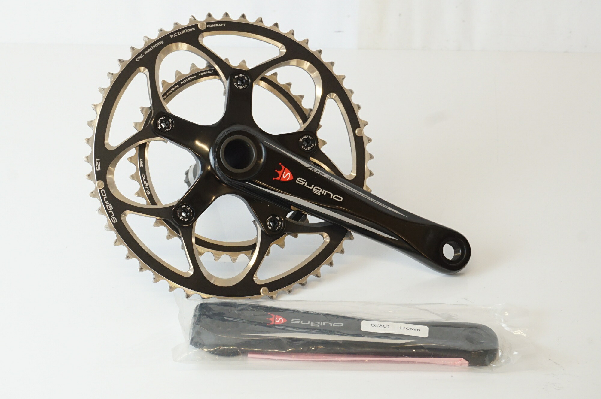 【中古】 SUGINO 「スギノ」 OX-801D 52-36T 170mm クランクセット / バイチャリ浜松店｜buychari