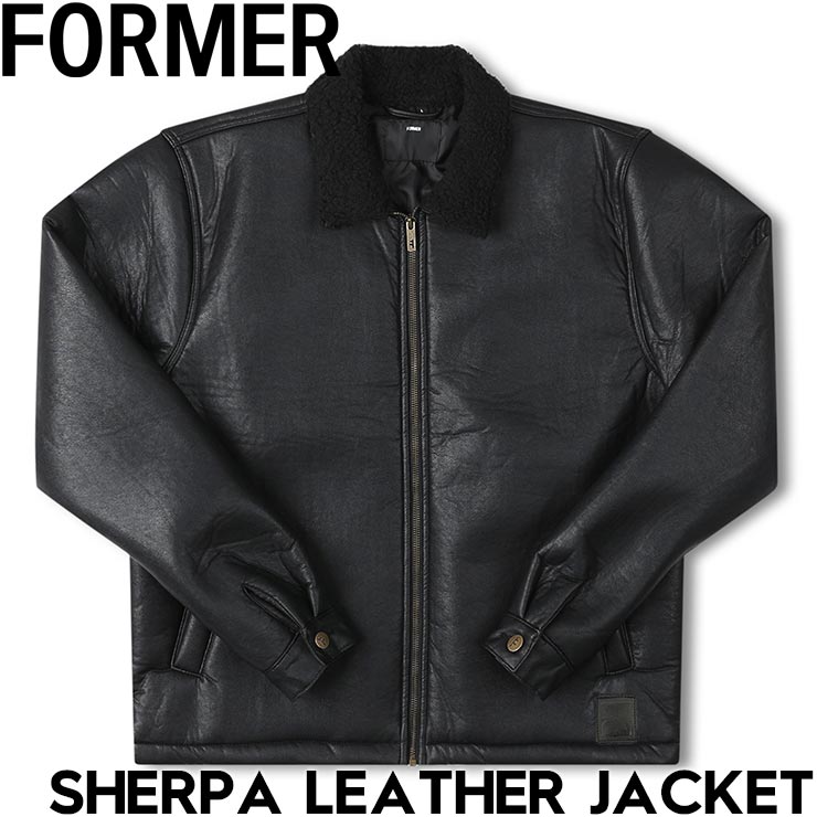 Shearling ブラック レザー ボアジャケット ZARA - 【完売品】ZARA ボア&フェイクレザージャケット Lサイズ