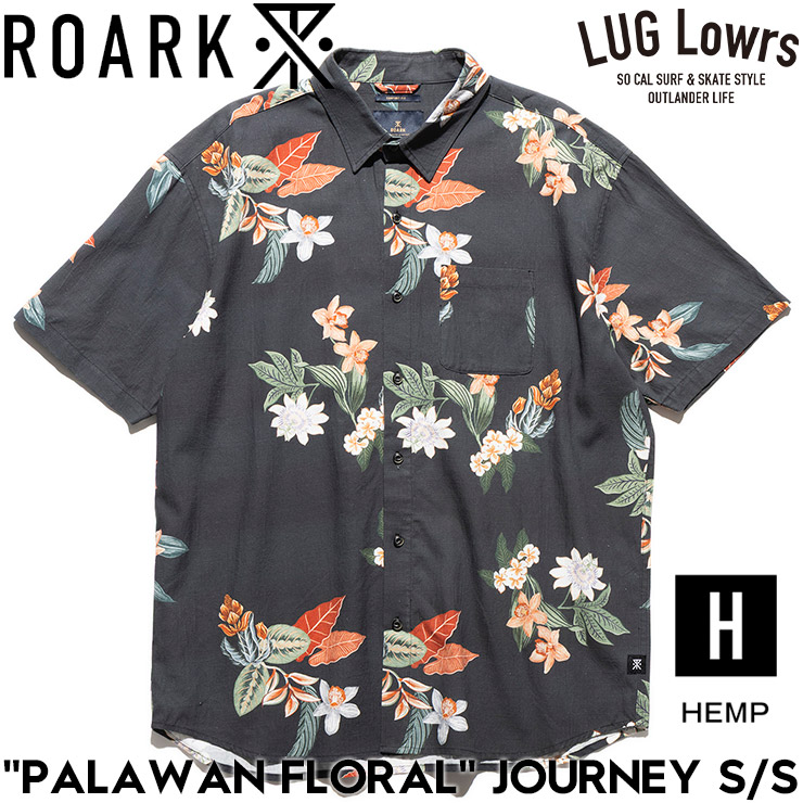 ROARK ロアーク 半袖シャツ メンズ シャツ 総柄シャツ PALAWAN FLORAL JOURNEY S/S RWJ1206-BLK 26SP 日本代理店正規品
