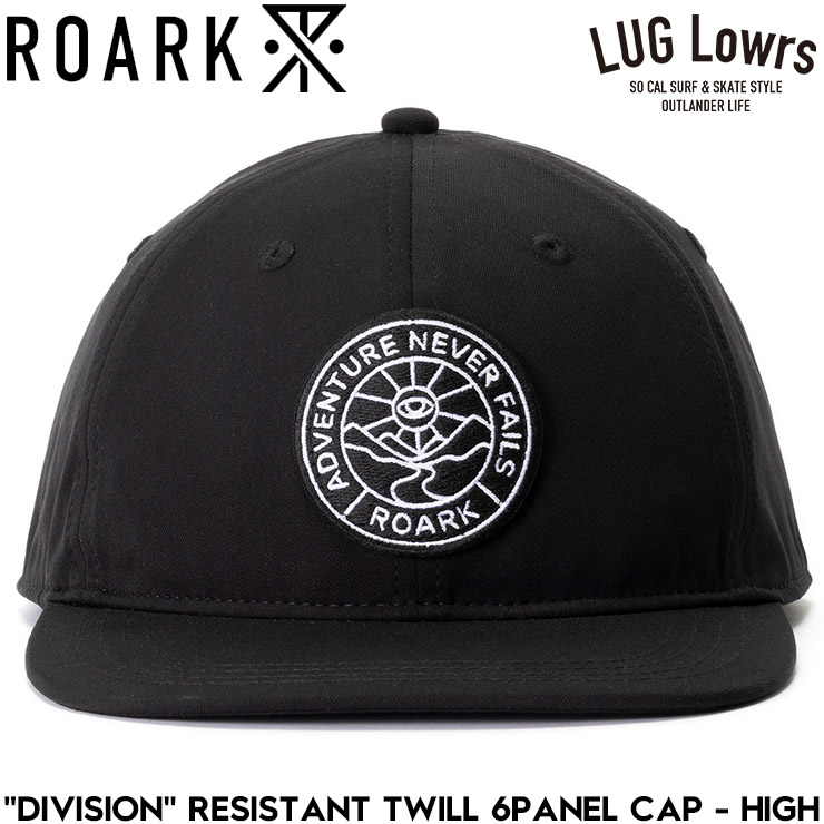 ROARK ロアーク キャップ メンズ 帽子 6パネルキャップ ストラップバックキャップ UVカット 速乾 通気性 RESISTANT TWILL 6PANEL CAP HIGH RHJ1206-BLK 26SP 日本代理店正規品