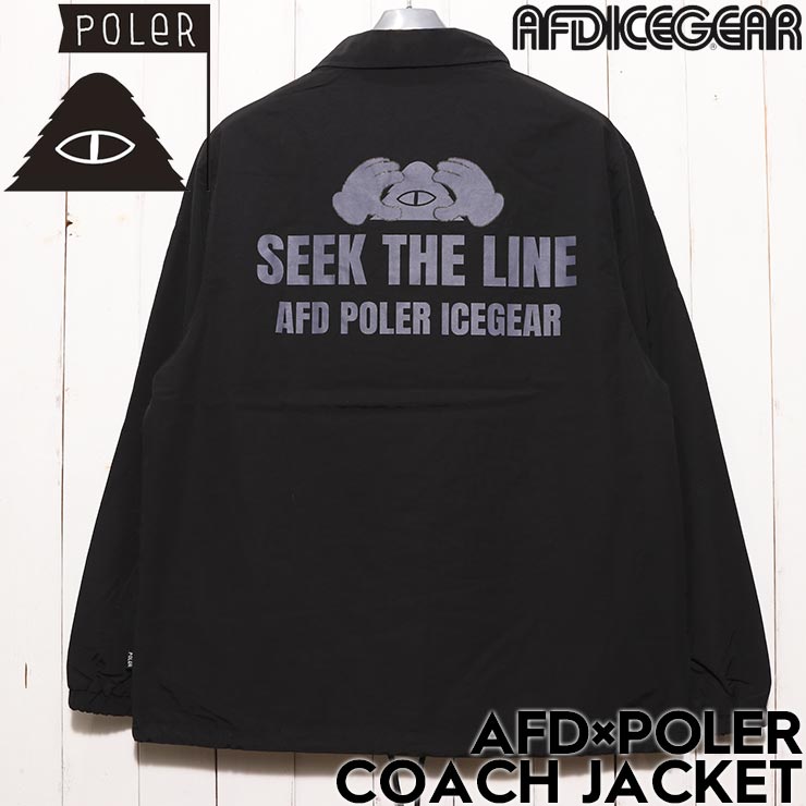 POLeRポーラー AFDコラボアイテム AFD×POLER COACH JACKET コーチジャケット アウター 253MCV0003 BLACK 日本代理店正規品
