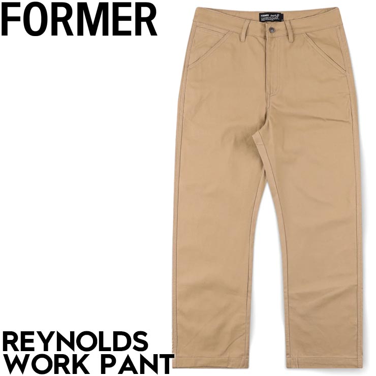 FORMER フォーマー REYNOLDS WORK PANT ワークパンツ メンズ バギーフィット デーンレイノルズ ワイドシルエット コットンツイル カーキ FPA-25213 25HO KHAKI 日本代理店正規品