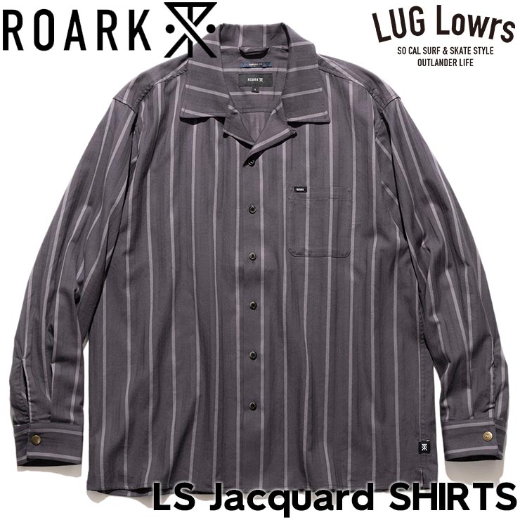 ROARK ロアーク LS Jacquard SHIRTS 長袖シャツ 開襟シャツ ジャガード RLWJ1200-BLK 日本代理店正規品｜LUG Lowrs ラグロワーズ