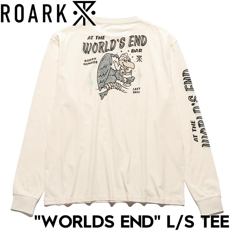 ROARK ロアーク WORLDS END L/S TEE 長袖Tシャツ ロンT メンズ レディース コットン100% RLTJ1152-NAT 日本代理店正規品