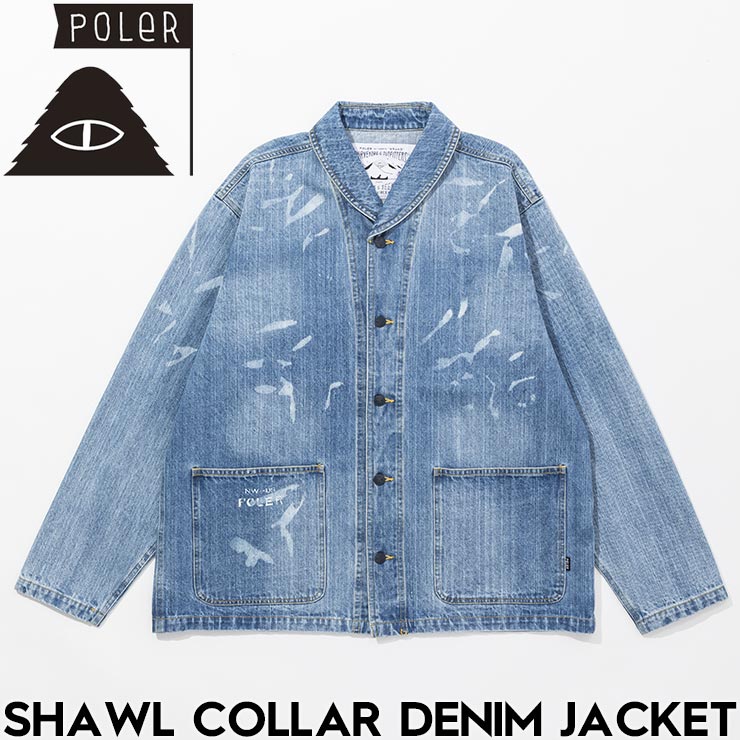 【クリアランスセール】 POLeRポーラー SHAWL COLLAR DENIM JACKET デニムジャケット 253MCV0026 LBL 日本代理店正規品