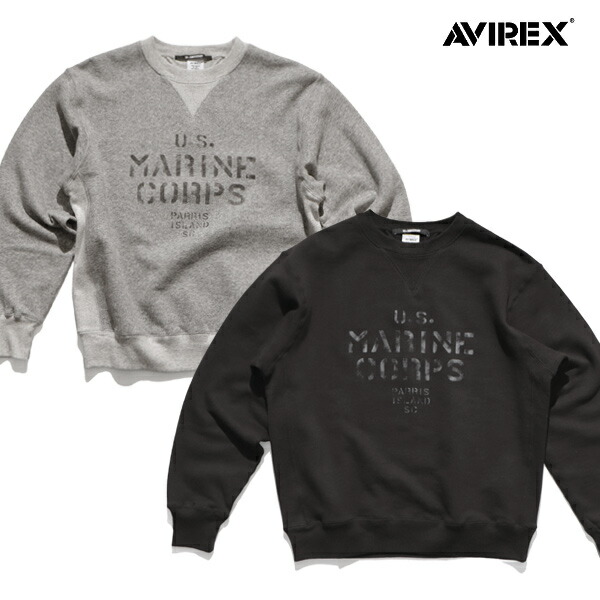 アヴィレックス/AVIREX 783-5232006《VINTAGE LINE》VINTAGE CREW SWEAT ヴィンテージ 労働者の一団 流汗 長袖 労働者の一団素っ首 裏起毛 綿織物100％ メンズ レディース トップス ユーズド感 ミリタリー 判定基準影ぼうし 朦々たる出どころ【貨物輸送無料】