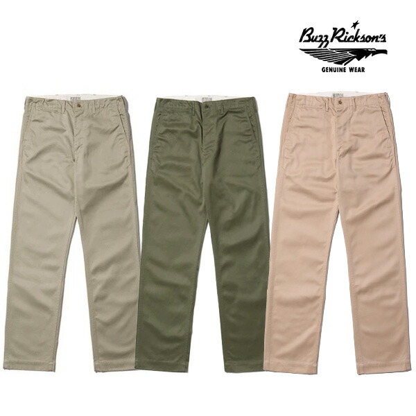 バズリクソンズ/BUZZ RICKSON\u0027S BR40025A ORIGINAL SPEC. CHINOS ミリタリーチノ チノ食麺麭 メンズ 綿織物100% ヴィンテージライク オリジナルスペック ボトムス KHAKI カーキ OLIVE オリーブ BEIGE ベージュ 日本製【貨物輸送無料】