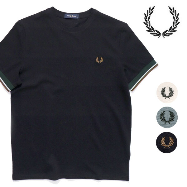 フレッドペリー/FRED PERRY M2396 TWIN TIPPED CUFF TEE リンガープルオーバー 半袖 TEE プルオーバー ロゴタイプ 分かりやすい 綿織物 ユニ一発やる メンズ レディース トップス 無地 ロゴタイプ 刺しゅう 雅びやか 心地よい 高品質 【貨物輸送無料】