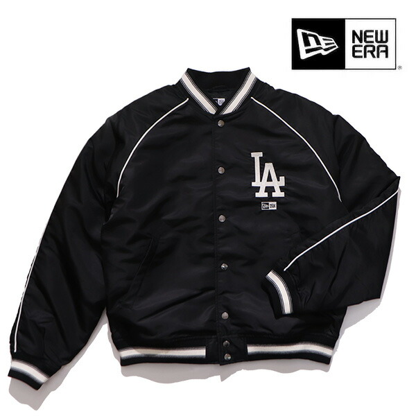 New Era スタジャン ブラック 中古・古着通販】New Era (ニューエラ) 袖レザースタジャン