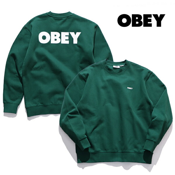 オーベイ OBEY ロゴ刺繍 スウェット グレーネイビー紺色 灰色 L 古着 オーベイ OBEY ロゴ刺繍 スウェット グレーネイビー紺色 灰色 L 古着