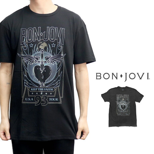 ジョン・ボンジョビTシャツ &会員証 レア商品 楽天市場】ボン ジョヴィ【BON JOVI】SS TEE BLACK ブラック