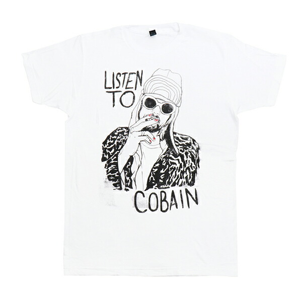 楽天市場 カートコバーン Kurt Cobain Listen To Tシャツ 手書き風 イラスト White ホワイト ベーシック ロックt バンドt ニルヴァーナ ギタリスト メンズ トップス 半袖 正規品 本物 ネコポス発送のみ送料無料 Lulu Garden