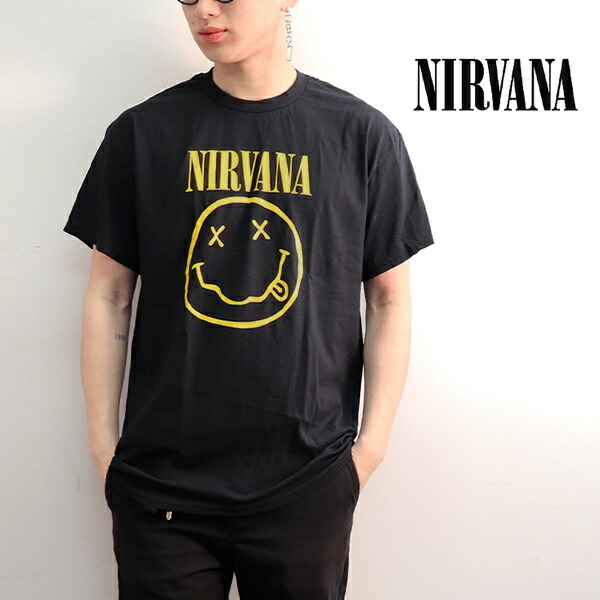 NIRVANA スミルースマイル Tシャツ 黒 NIRVANA スミルースマイル Tシャツ 黒 - メルカリ