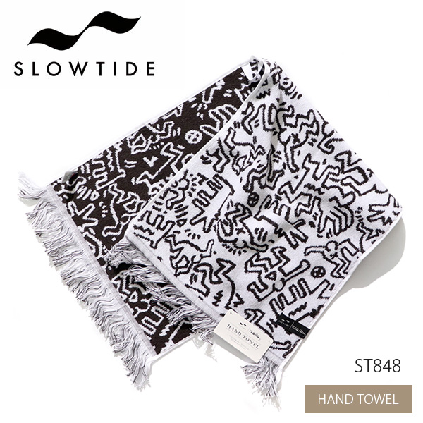 Slowtide スロータイド St848 Hand Towel キース ヘリング ハンドタオル フェイスタオル Keith Haring タオル 海 川 アウトドア おしゃれ 誕生日 ギフト お祝い プレゼント 新年の贈り物