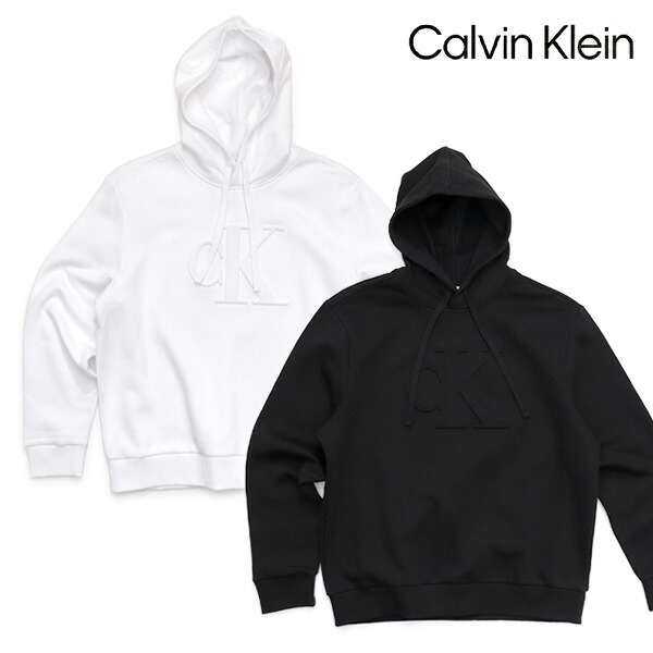 カルバン・クライン/Calvin klein 40EC450 LOGO HOODIE パーカー プルオーバーフーディー メンズ ロゴ 長袖 フード 裏起毛 トップス 人気 定番 BLACK WHITE レディース【送料無料】｜LuLu Garden