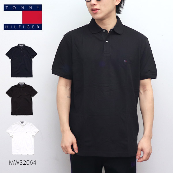 トミーヒルフィガー/TOMMY HILFIGER MW32064 IM1985 CLASSIC FIT POLO ポロシャツ 半袖 メンズ スポーティー BLACK WHITE NAVY【送料無料】