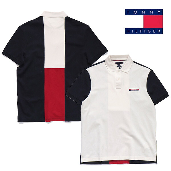 トミーヒルフィガー/TOMMY HILFIGER MW40591 ARCHIVE COLORBLOCK POLO ポロシャツ 半袖 メンズ スポーティー WHITE NAVY コットン ゴルフ アウトドア ロゴ刺繍 カラーブロック カジュアル レディース 春夏 トップス 【送料無料】|LuLu Garden