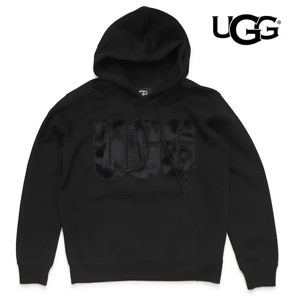 UGG レイ　ファジー　ロゴ　フーディ　黒色　新品 UGG（アグ）の「UGG Rey Fuzzy Logo Hoodie / アグ レイ