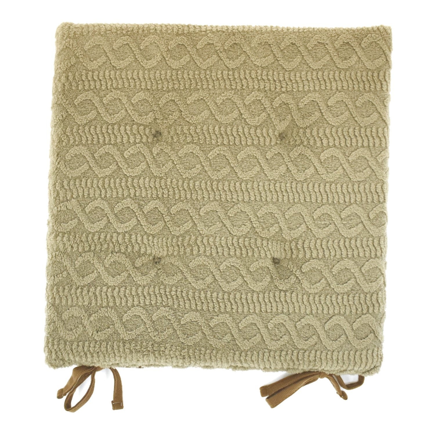 シートクッション40×40cm(シノン)ジャガードブルーベージュローズピンク椅子用クッション紐付き