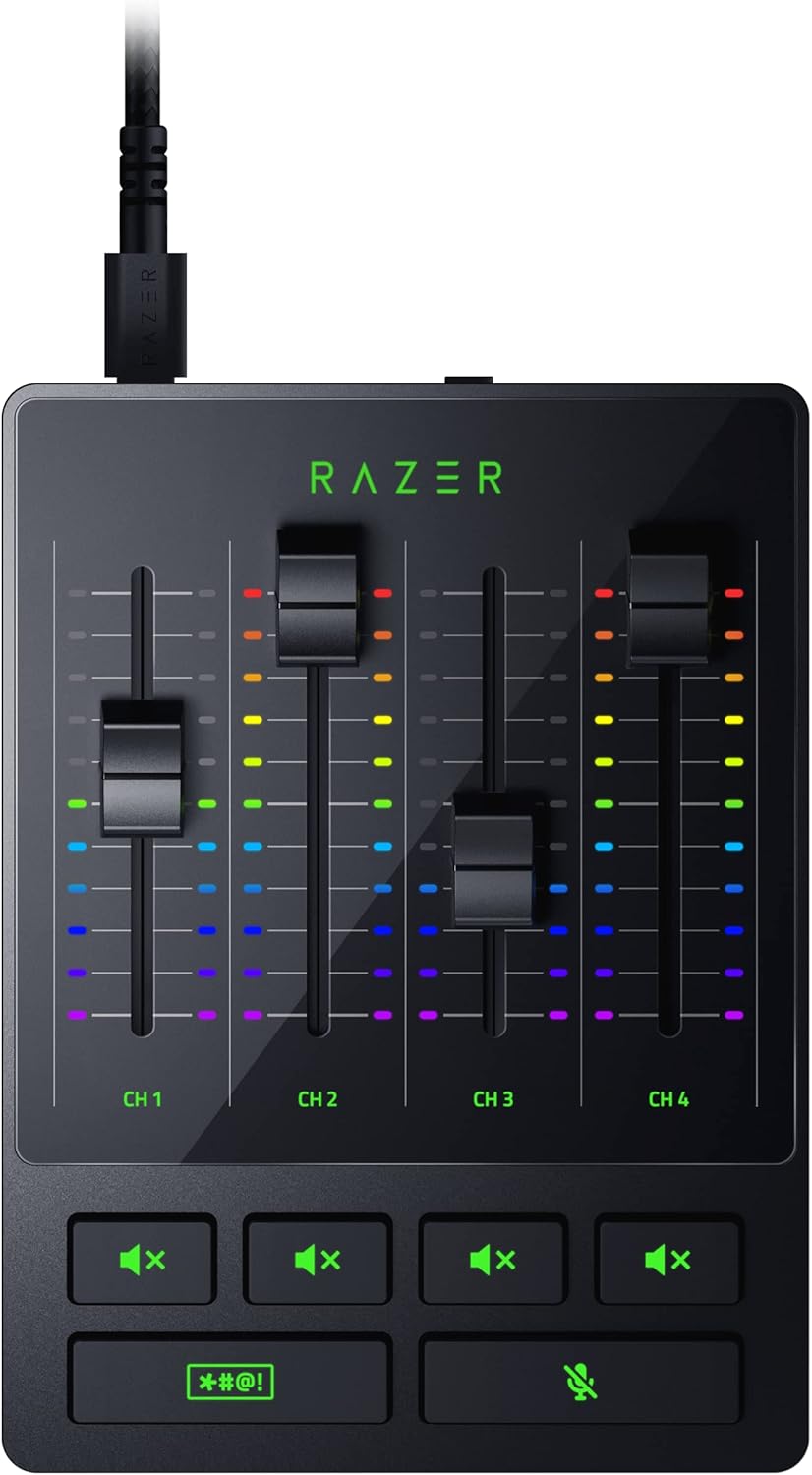 Razer レイザー Audio Mixer オーディオミキサー Black ブラック 配信 ストリーミング ミュートボタン付き USB ミキサー RZ19-03860100-R3M1｜LUMIERE LIFE VISION