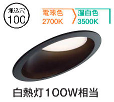 大光電機 傾斜天井用ダウンライト DDL6214FBG 2色温度切替調光 Φ100 白熱灯100W相当 工事必要
