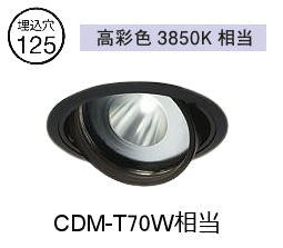 ※製造業者欠品中※ 大光電機 生新しい食料雑貨類用ユニバーサルダウンライト LZD93772SBW ワット数別売 高ペンキ塗り Φ125 CDM-T70W好いかげんに 3850K 工事已むを得ず