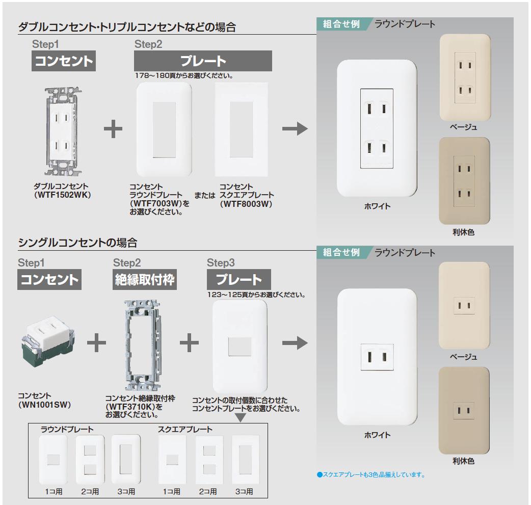 楽天市場 Panasonic パナソニックコスモシリーズワイド21 コンセント プレート組み合わせセット 埋込トリプルコンセント 金属枠 ホワイト コンセントプレート 3コ用 ホワイトwtfwk 7003 W 電材proショップ Lumiere