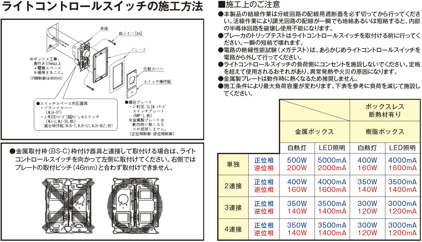 神保電器 NKWライトコントロール 正位相制御方式埋込ライト