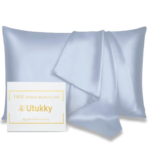 Utukky 枕カバー シルク枕カバー 25匁 43×63cm シルク100%枕カバー 6Aランク 封筒式 両面用 シルクタイプ 封筒式 ピロー